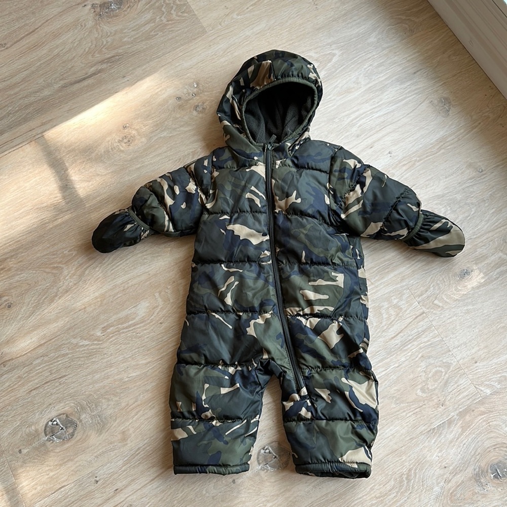 Toddler boy camo bunting snowsuit